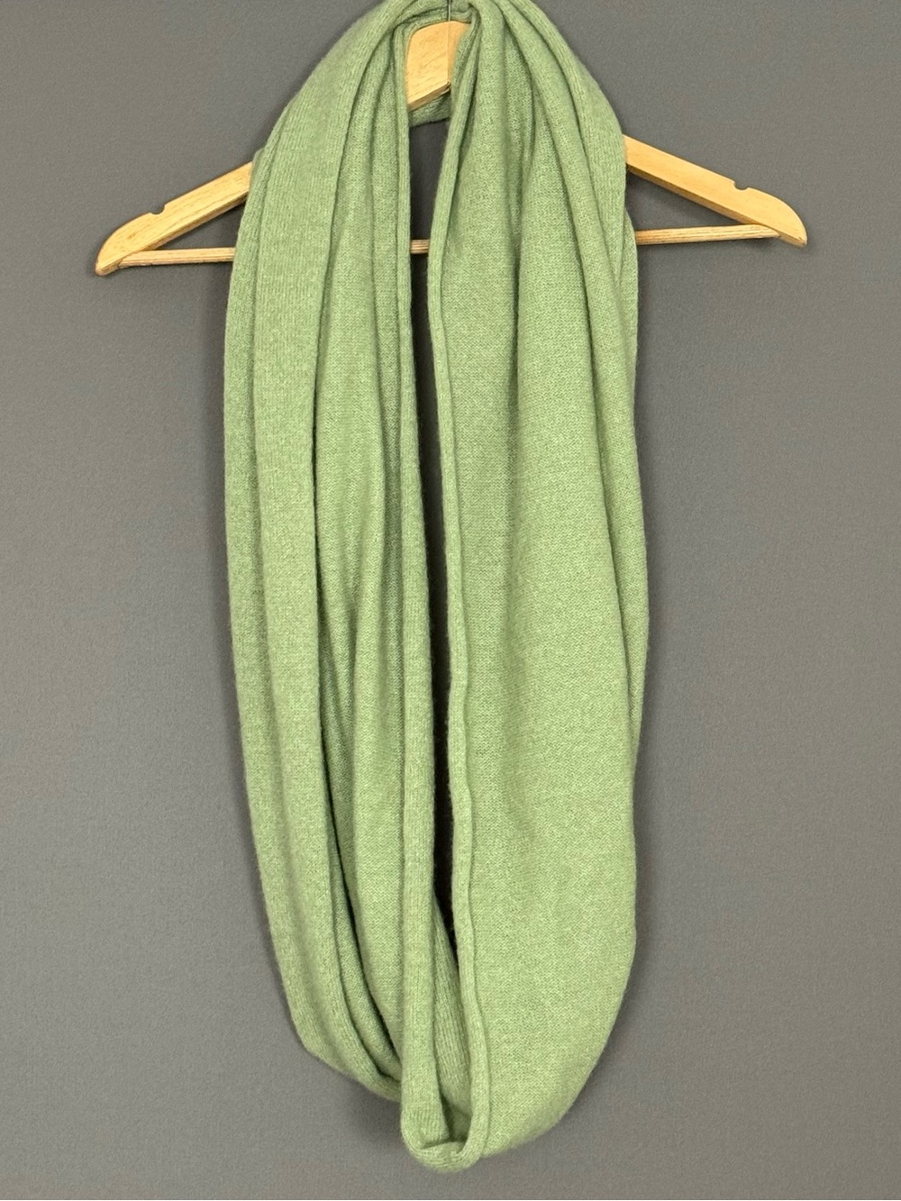 The Cashmere Project 100% Cashmere Infinity Scarf Sage Green Cozy Quiet Luxury